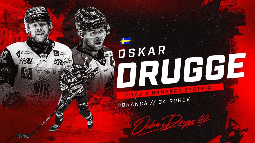 Defenzívne rady rozšíri švédsky obranca Oskar Drugge