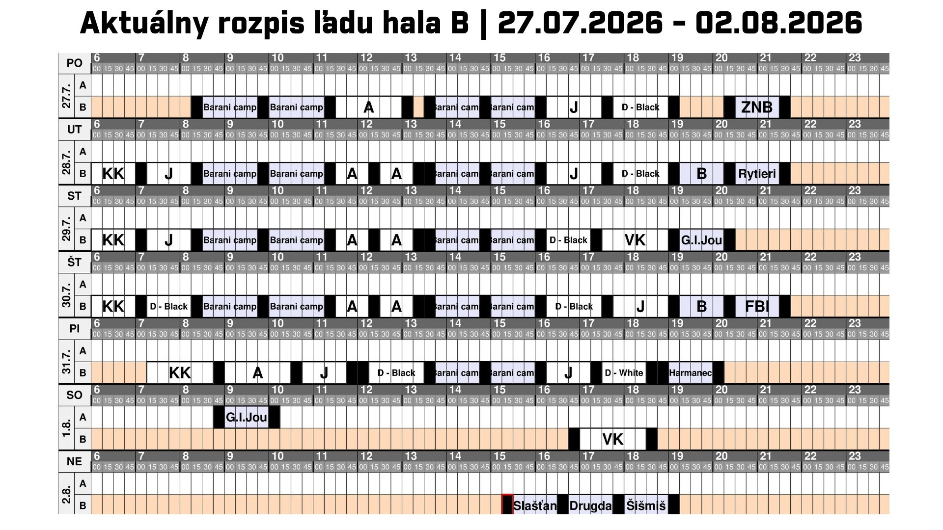 Rozpis ľadu